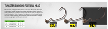 Laden Sie das Bild in den Galerie-Viewer, Swinging Football Wolfram (Tungsten) Bleikopf 3-0 / Jig Head 3-0 by BFT