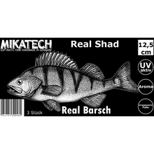 Laden Sie das Bild in den Galerie-Viewer, MIKATECH Real Shad 12,5 cm Real Barsch Folie / Real perch foil UV